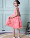 Watermelon Pink Modern Short Frock Dress