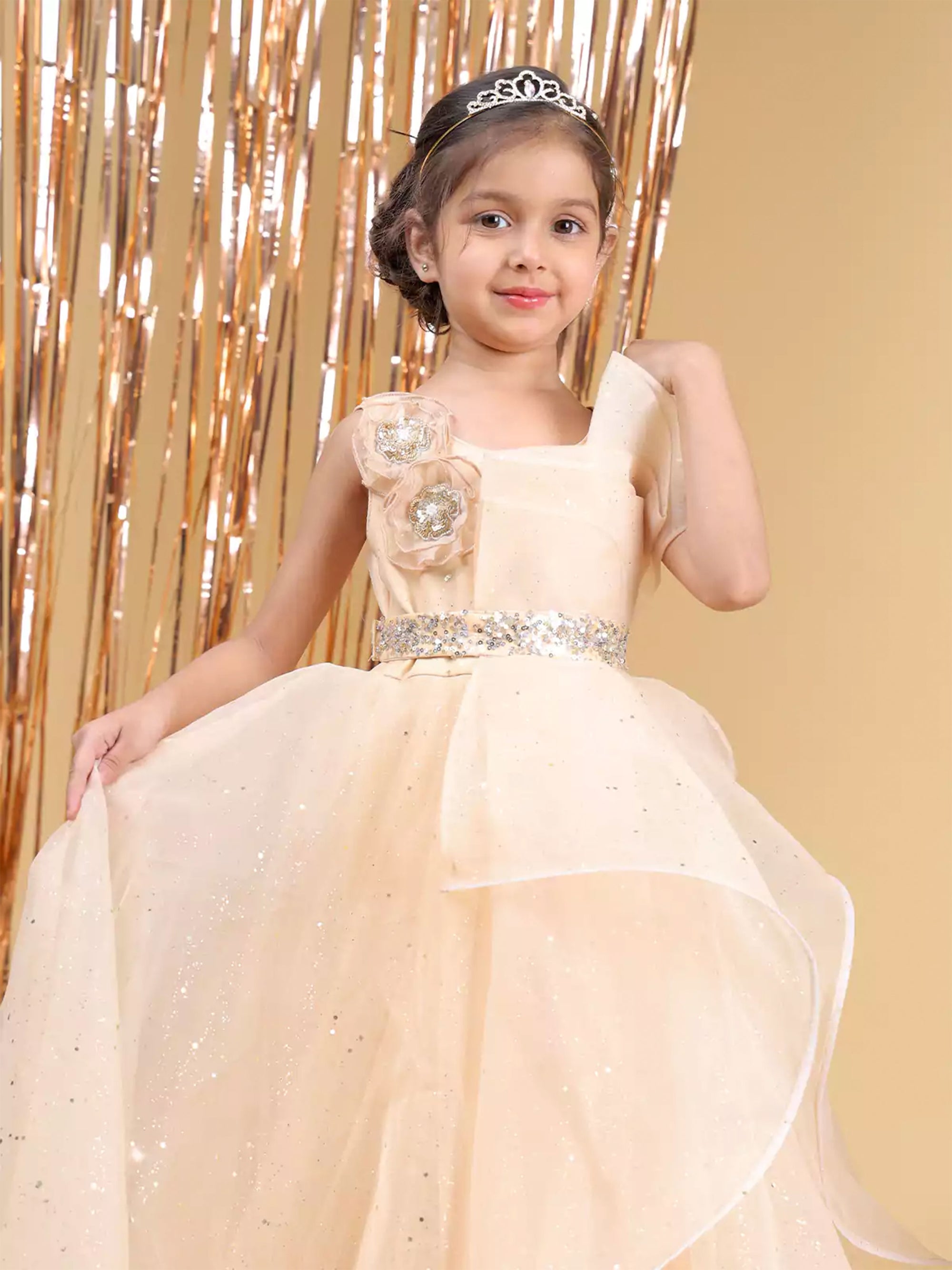 sepia yellow Princess Ball Gown Dress