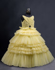 Lemon yellow Full Flared Gown