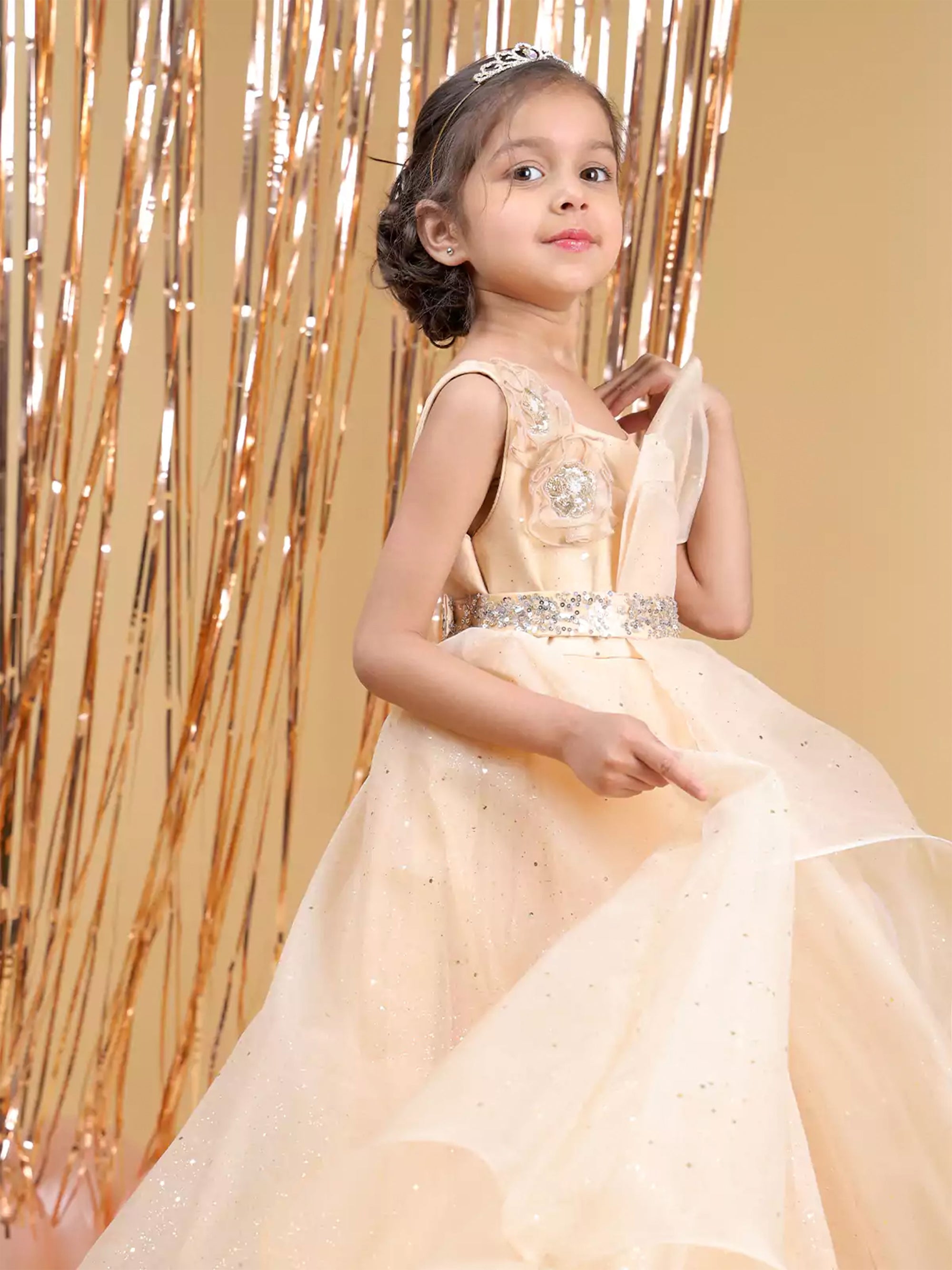 sepia yellow Princess Ball Gown Dress