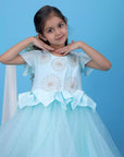 Sky Blue Party Frock Dress