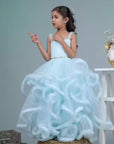 Sky Blue Ruffled Ball Gown