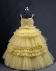 Lemon yellow Full Flared Gown