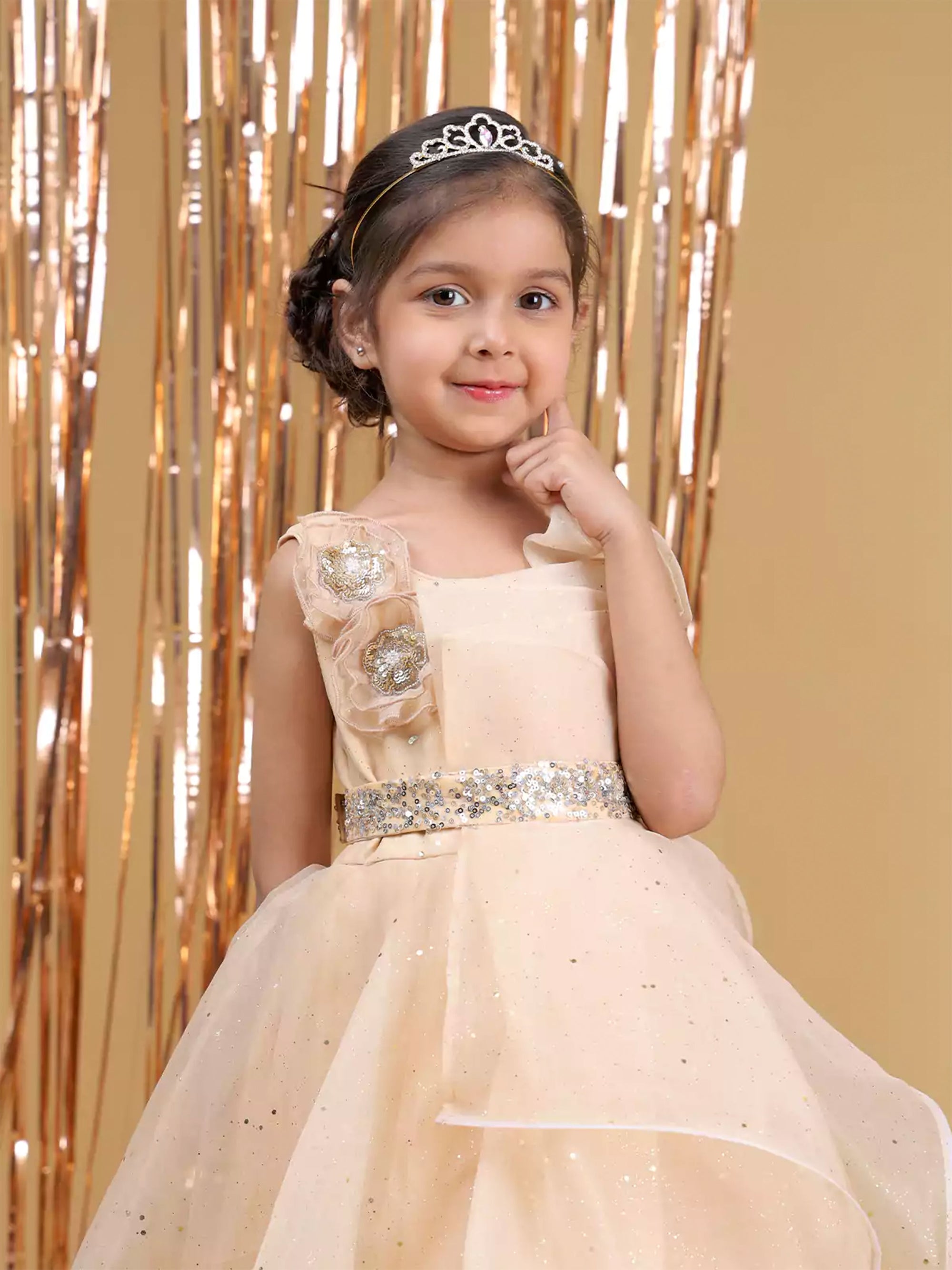 sepia yellow Princess Ball Gown Dress