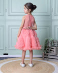 Watermelon Pink Modern Short Frock Dress