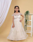 Off White Princess Net Gown