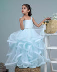 Sky Blue Ruffled Ball Gown