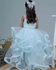 Sky Blue Ruffled Ball Gown