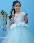 Sky Blue Party Frock Dress