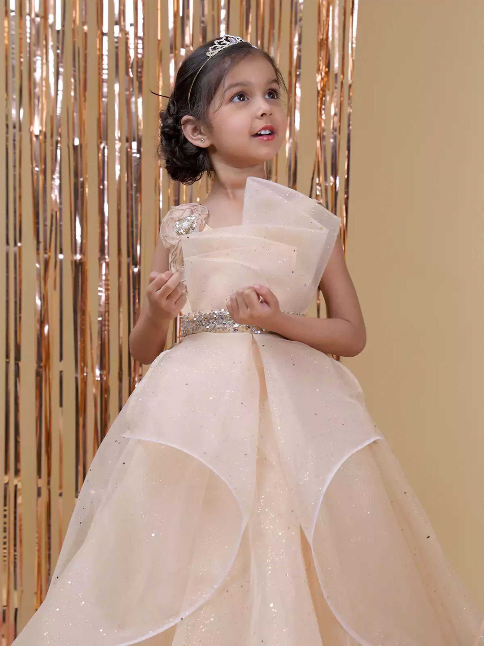 sepia yellow Princess Ball Gown Dress