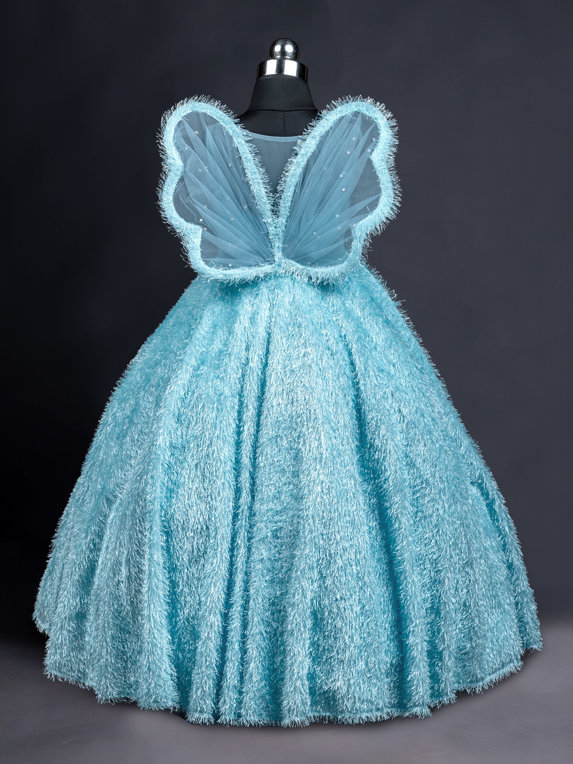 Sky Blue Butterfly Frock Dress