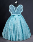 Sky Blue Butterfly Frock Dress