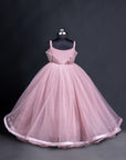 Lavish Pink Flared Step Gown 