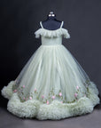 Dry Pista Color Frilled Gown