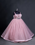 Lavish Pink Flared Step Gown 