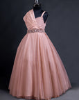 Rose Pink Pleated Gown