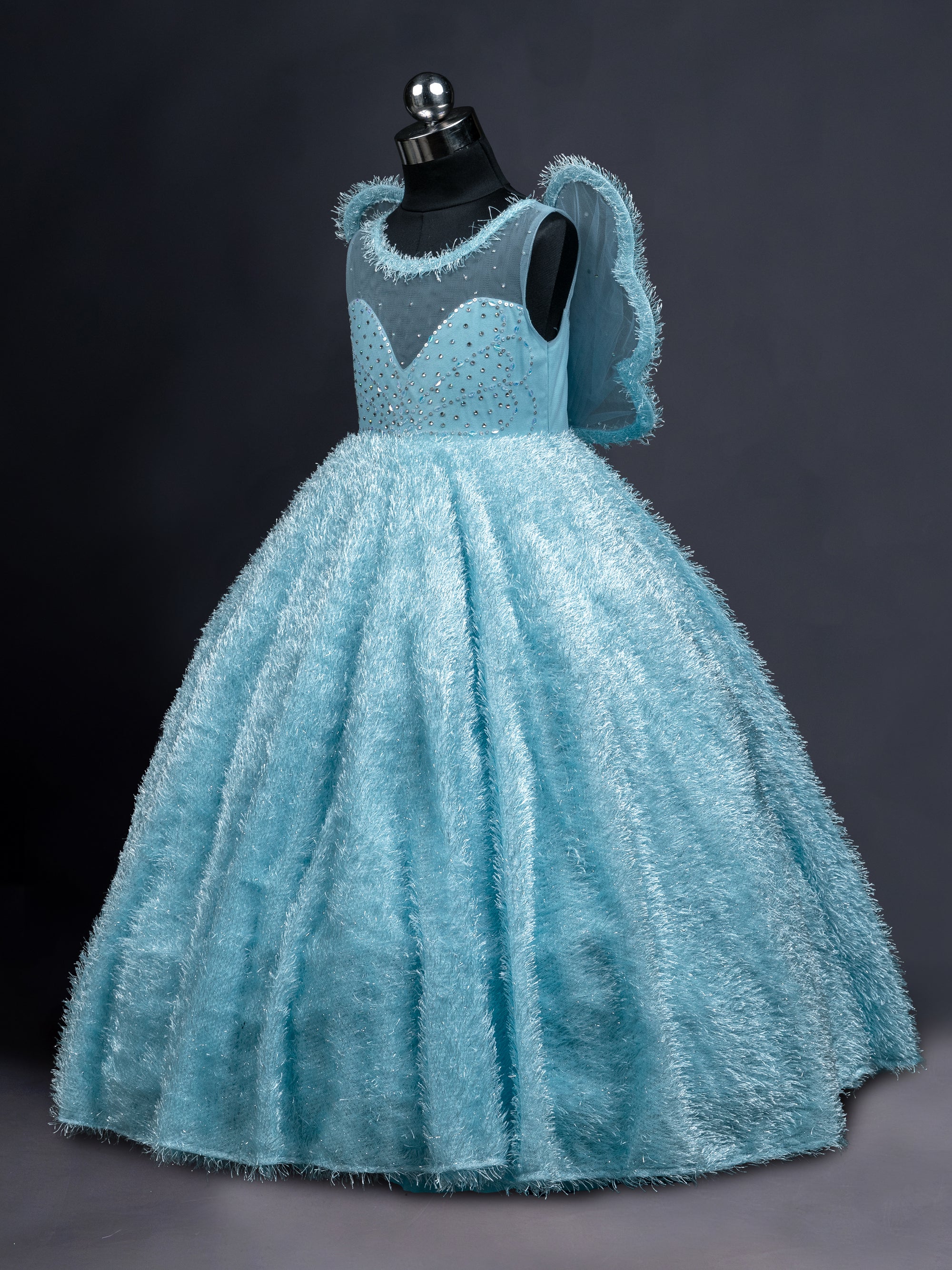 Sky Blue Butterfly Frock Dress