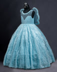 Sky Blue Butterfly Frock Dress