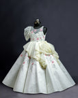 Lemon Yellow puffed sleeves Ball Gown