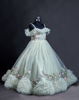 Dry Pista Color Frilled Gown