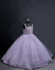 Lavish Purple Round step princess gown