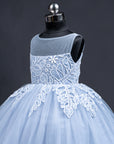 Whispy Blue Leaf Design gown