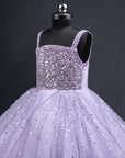 Lavish Purple Round step princess gown