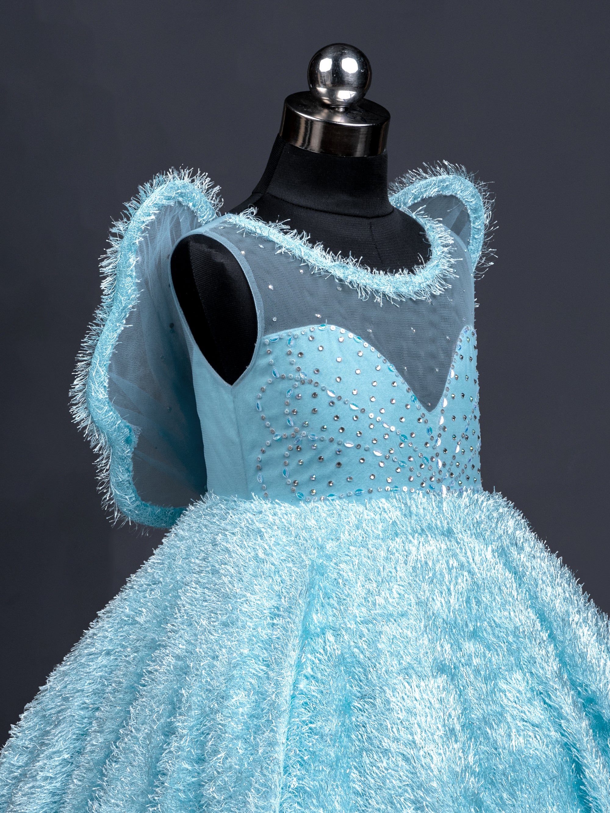 Sky Blue Butterfly Frock Dress