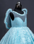 Sky Blue Butterfly Frock Dress