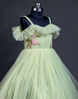 Dry Pista Color Frilled Gown