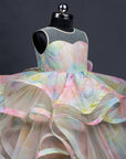 Rainbow Color Flared Gown