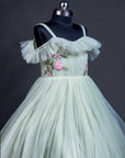 Dry Pista Color Frilled Gown