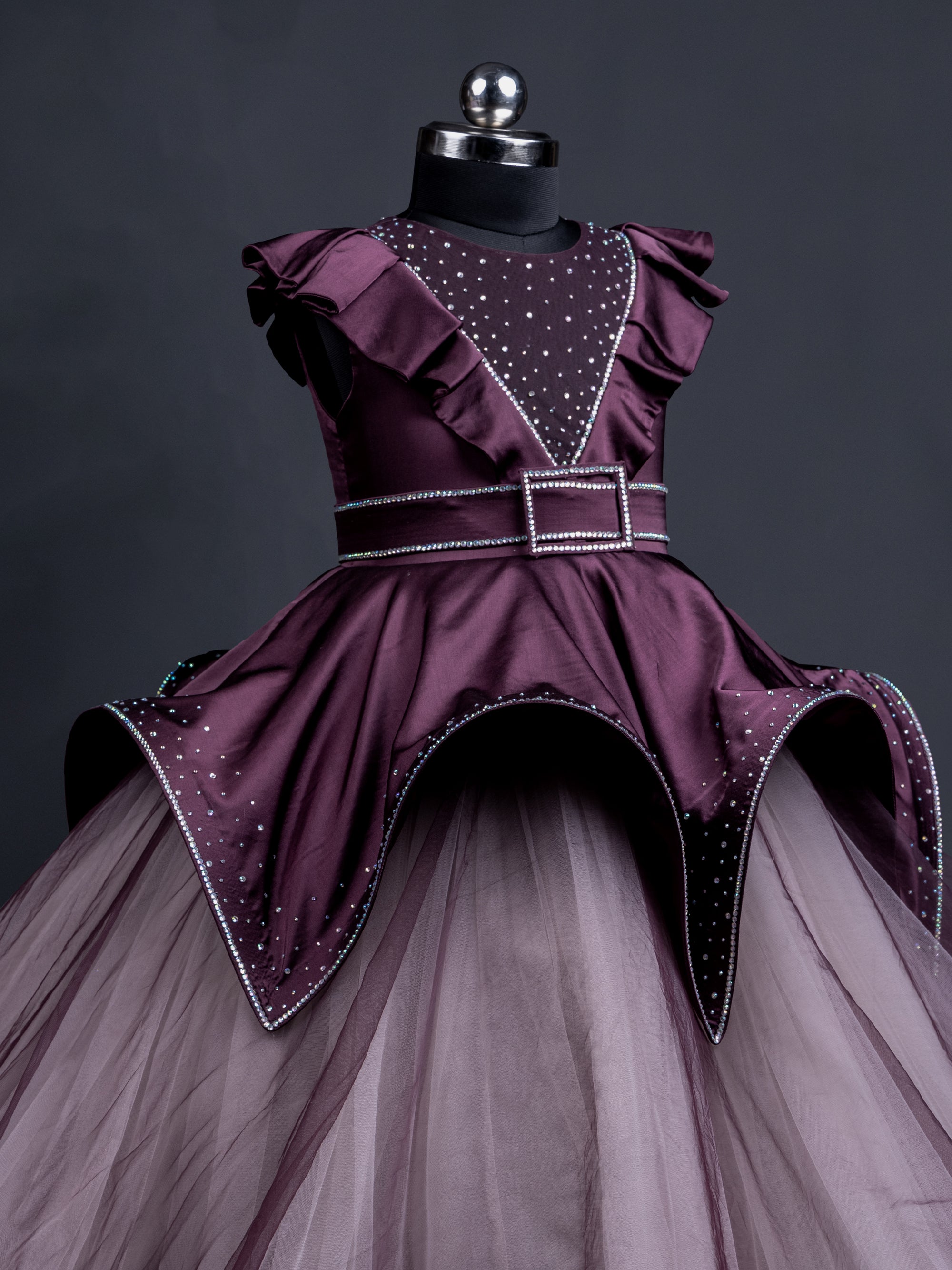 Maroon Princess Party Wear Gown